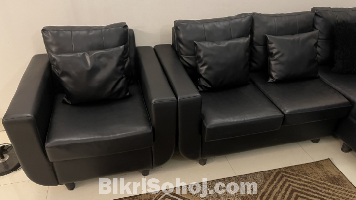 Leather Sofa Set with Divan